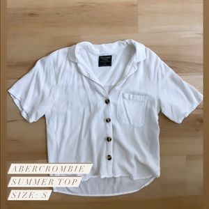 Beachy white button up shirt